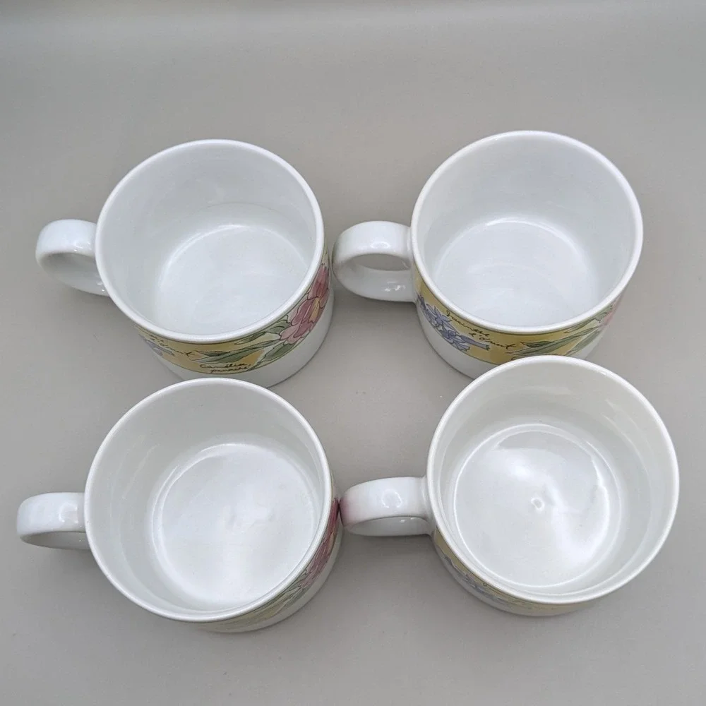 VTG Sakura Creme Brulee Sue Zipkin Stoneware 11 Piece Tea Set Sugar Creamer 1995